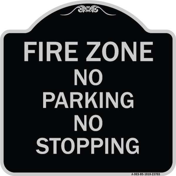 No Parking No Stopping Heavy-Gauge Aluminum Architectural Sign, 18" x 18", BS-1818-23703